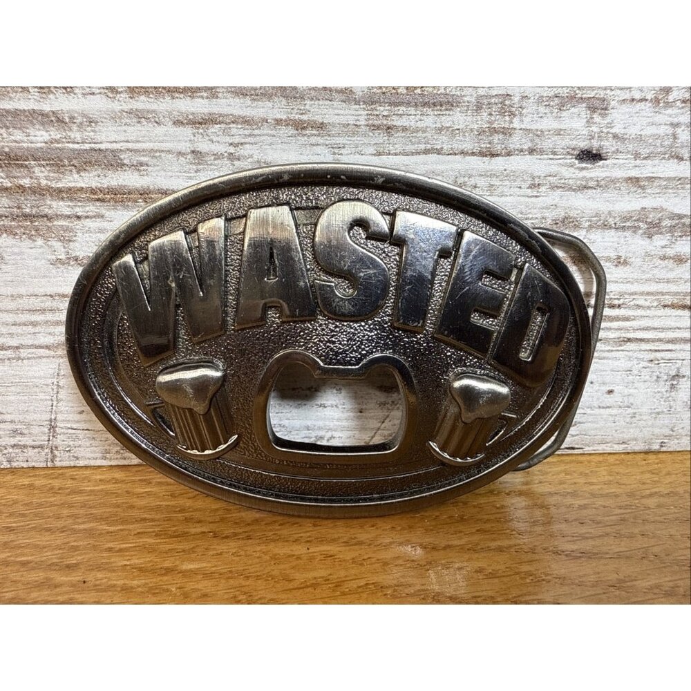 Kalan WASTED Beer Bottle Opener Belt Buckle Vintage 90’s